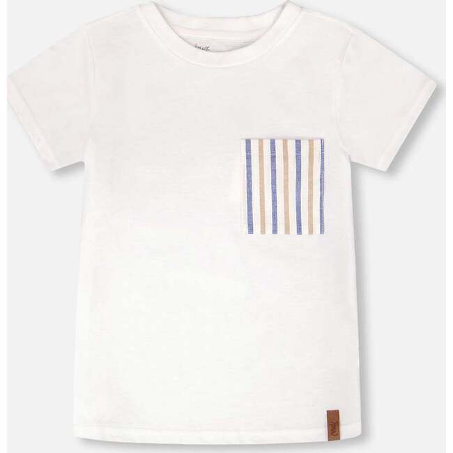 Jersey T-Shirt With Chest Pocket, White