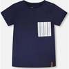 Jersey T-Shirt With Chest Pocket, Dark Blue - T-Shirts - 1 - thumbnail