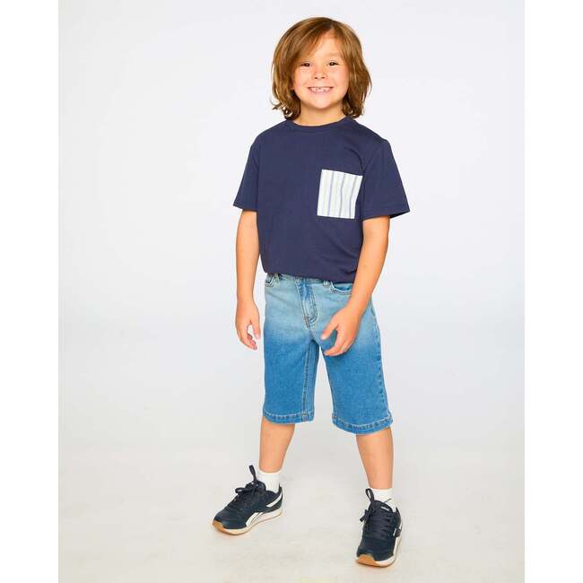 Jersey T-Shirt With Chest Pocket, Dark Blue - T-Shirts - 4