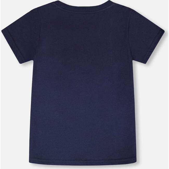 Jersey T-Shirt With Chest Pocket, Dark Blue - T-Shirts - 5