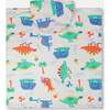 Hooded Beach Towel, Grey Printed Baby Dinosaurs - Beach Towels - 4