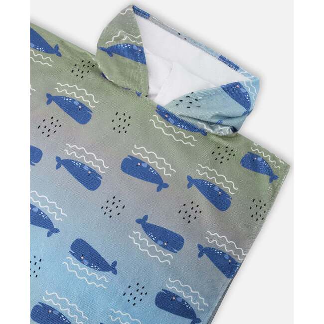 Hooded Beach Towel, Blue Whale Print - Beach Towels - 4