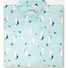 Hooded Beach Towel, Blue Seahorse Print - Beach Towels - 4