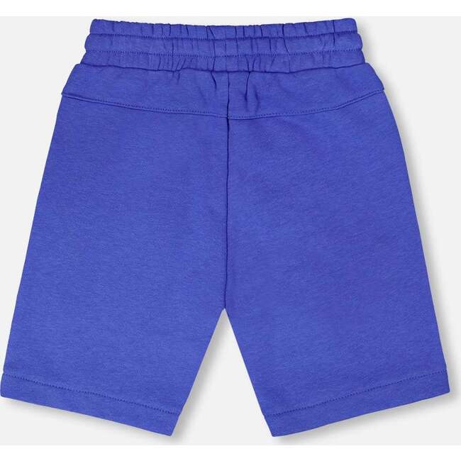 French Terry Shorts With Cross Seams, Royal Blue - Shorts - 4