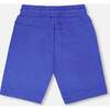 French Terry Shorts With Cross Seams, Royal Blue - Shorts - 4 - thumbnail