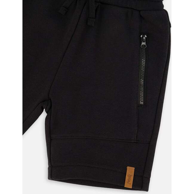 French Terry Shorts With Cross Seams, Black - Shorts - 5