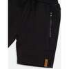 French Terry Shorts With Cross Seams, Black - Shorts - 5