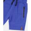 French Terry Shorts With Cross Seams, Royal Blue - Shorts - 5 - thumbnail