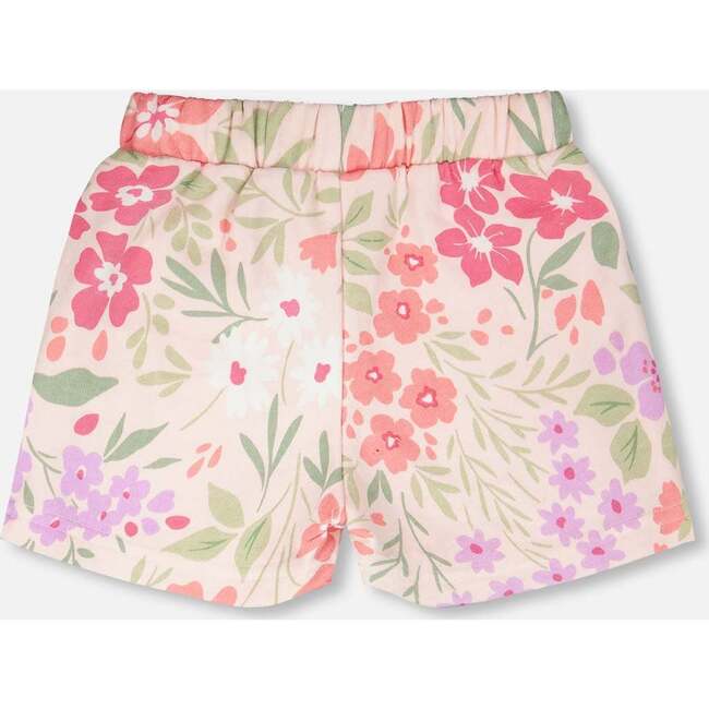 French Terry Shorts, Pink Printed Flowers - Shorts - 4