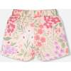French Terry Shorts, Pink Printed Flowers - Shorts - 4 - thumbnail