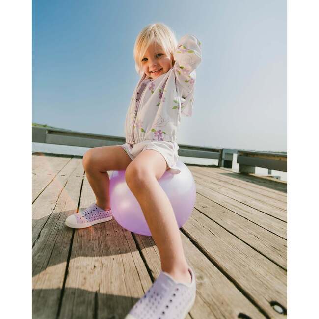 French Terry Shorts, Lilac Snails Print