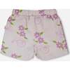 French Terry Shorts, Lilac Snails Print - Shorts - 4