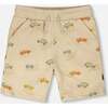 French Terry Shorts, Beige Jeeps Print - Shorts - 1 - thumbnail