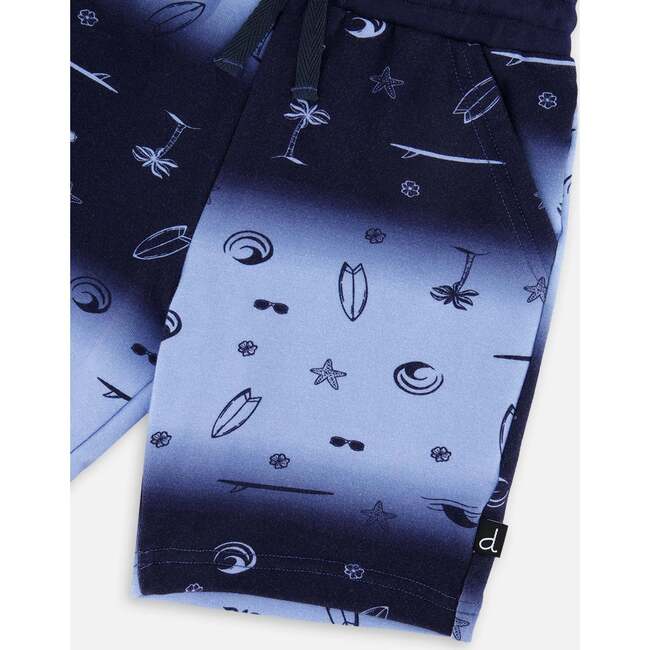 French Terry Shorts, Blue Gradient - Shorts - 4