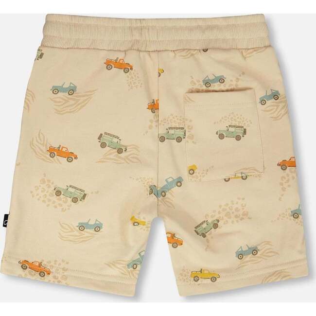 French Terry Shorts, Beige Jeeps Print - Shorts - 4