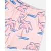 French Terry Shorts, Light Pink Palm Print - Shorts - 5