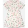 French Terry Dress, Off White Printed Flowers - Dresses - 1 - thumbnail