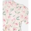 French Terry Dress, Off White Printed Flowers - Dresses - 4 - thumbnail