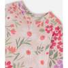 French Terry Dress, Pink Printed Flowers - Dresses - 4 - thumbnail