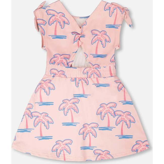 French Terry Dress, Light Pink Palm Print - Dresses - 3