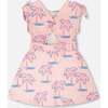 French Terry Dress, Light Pink Palm Print - Dresses - 3