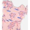 French Terry Dress, Light Pink Palm Print - Dresses - 4