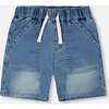 French Terry Denim Shorts, Light Blue Denim - Shorts - 1 - thumbnail