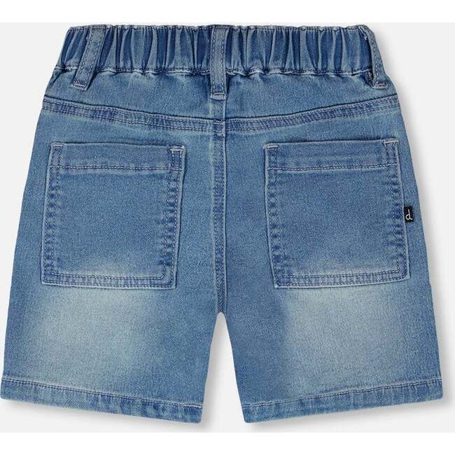 French Terry Denim Shorts, Light Blue Denim - Shorts - 4