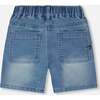 French Terry Denim Shorts, Light Blue Denim - Shorts - 4