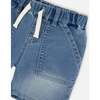 French Terry Denim Shorts, Light Blue Denim - Shorts - 5
