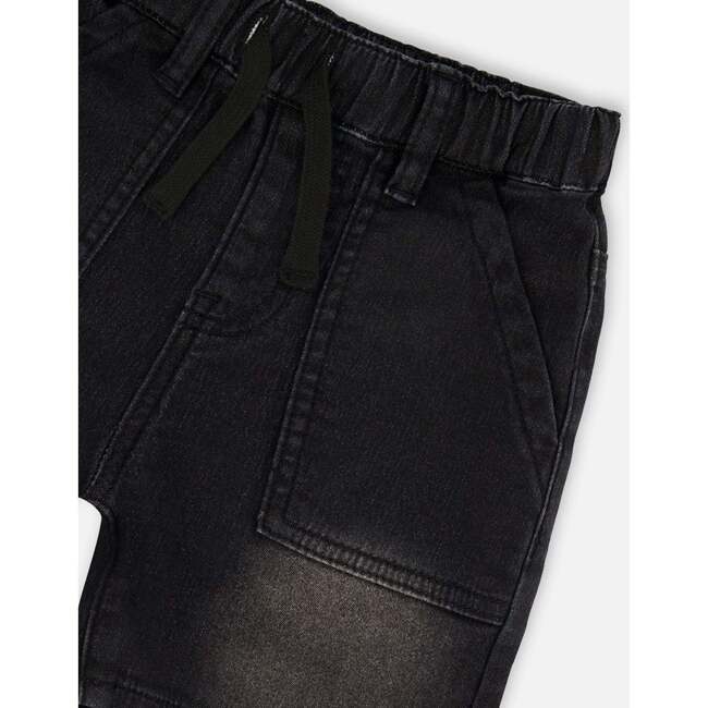 French Terry Denim Shorts, Denim Grey - Shorts - 5