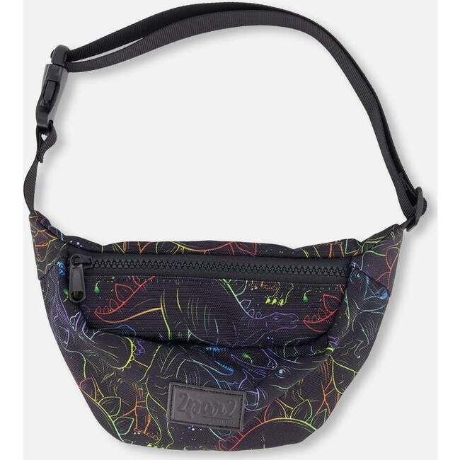 Fanny Pack, Black Dinosaur Print