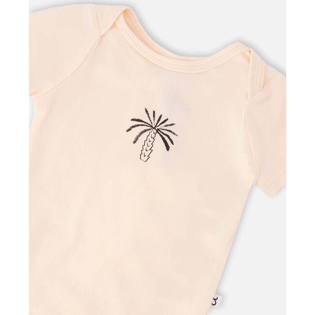 Evolutive Organic Cotton Jersey Onesie, Peach - Onesies - 4