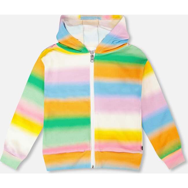 French Terry Zip Front Hoodie, Multicolor