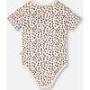 Evolutive Organic Cotton Jersey Onesie, Peach Animal Print - Onesies - 3