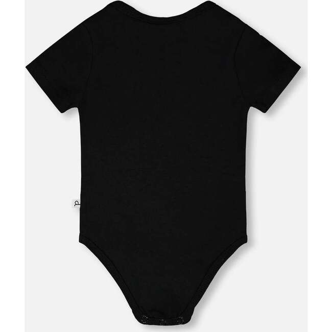 Evolutive Organic Cotton Jersey Onesie, Black - Onesies - 3