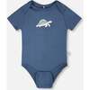 Evolutive Organic Cotton Jersey Onesie, Medium Blue - Onesies - 2