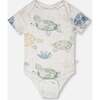 Evolutive Organic Cotton Jersey Onesie, Grey Mix Turtle Print - Onesies - 2