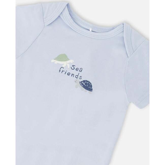 Evolutive Organic Cotton Jersey Onesie, Sky Blue - Onesies - 4