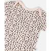 Evolutive Organic Cotton Jersey Onesie, Peach Animal Print - Onesies - 4