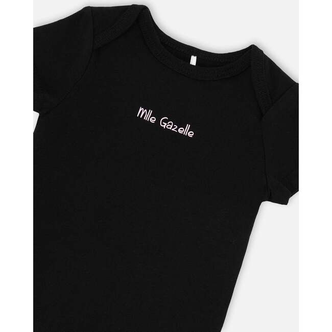 Evolutive Organic Cotton Jersey Onesie, Black - Onesies - 4