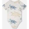 Evolutive Organic Cotton Jersey Onesie, Grey Mix Turtle Print - Onesies - 3