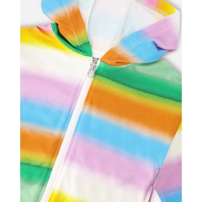 French Terry Zip Front Hoodie, Multicolor - Sweatshirts - 4