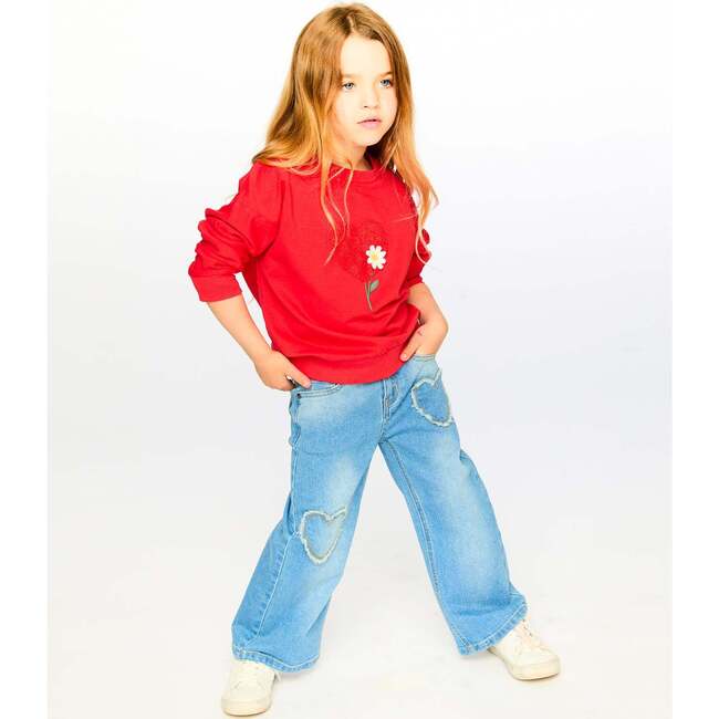 French Terry Sweatshirt, Red - Sweatshirts - 3