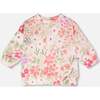 French Terry Sweatshirt, Pink Printed Flowers - Sweatshirts - 1 - thumbnail