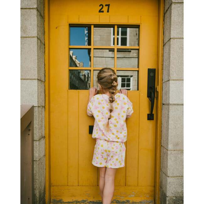 French Terry Sweatshirt, Pink Printed Daisies - Sweatshirts - 3