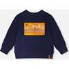 French Terry Sweatshirt, Dark Blue - Sweatshirts - 1 - thumbnail