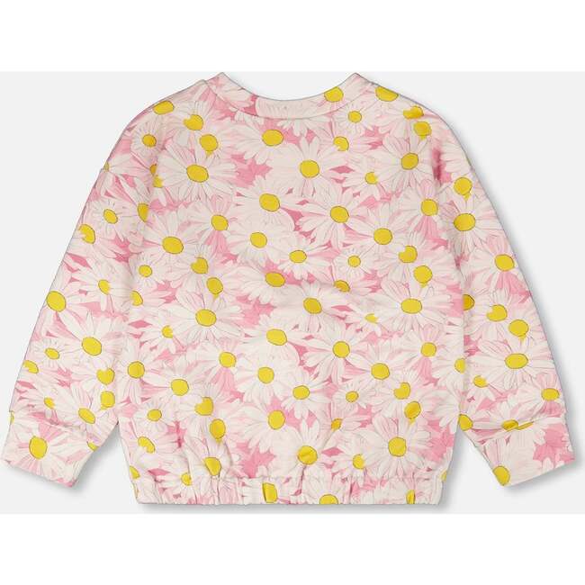 French Terry Sweatshirt, Pink Printed Daisies - Sweatshirts - 5