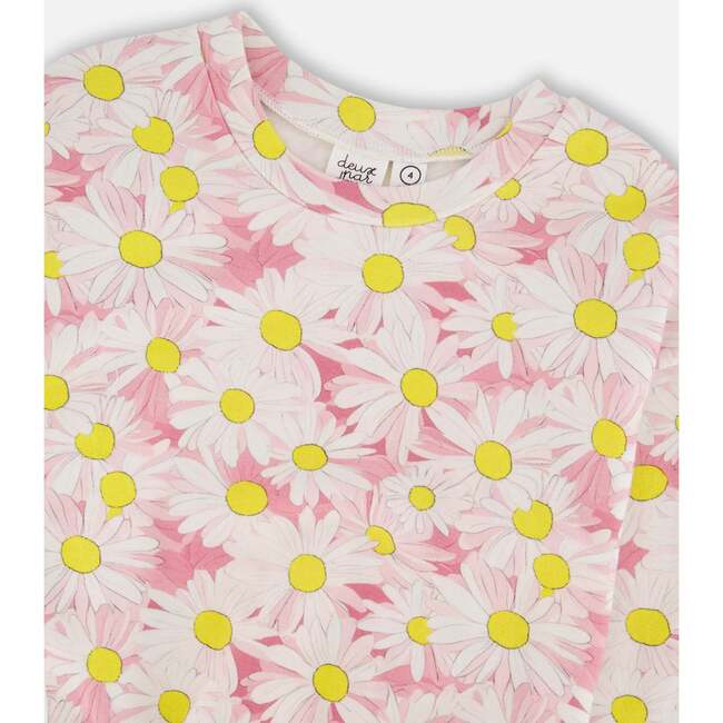 French Terry Sweatshirt, Pink Printed Daisies - Sweatshirts - 6