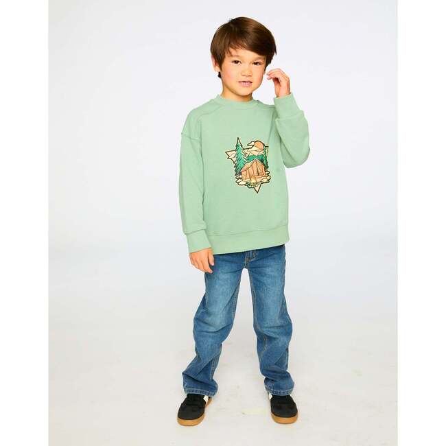 French Terry Sweatshirt, Light Green - Sweatshirts - 3